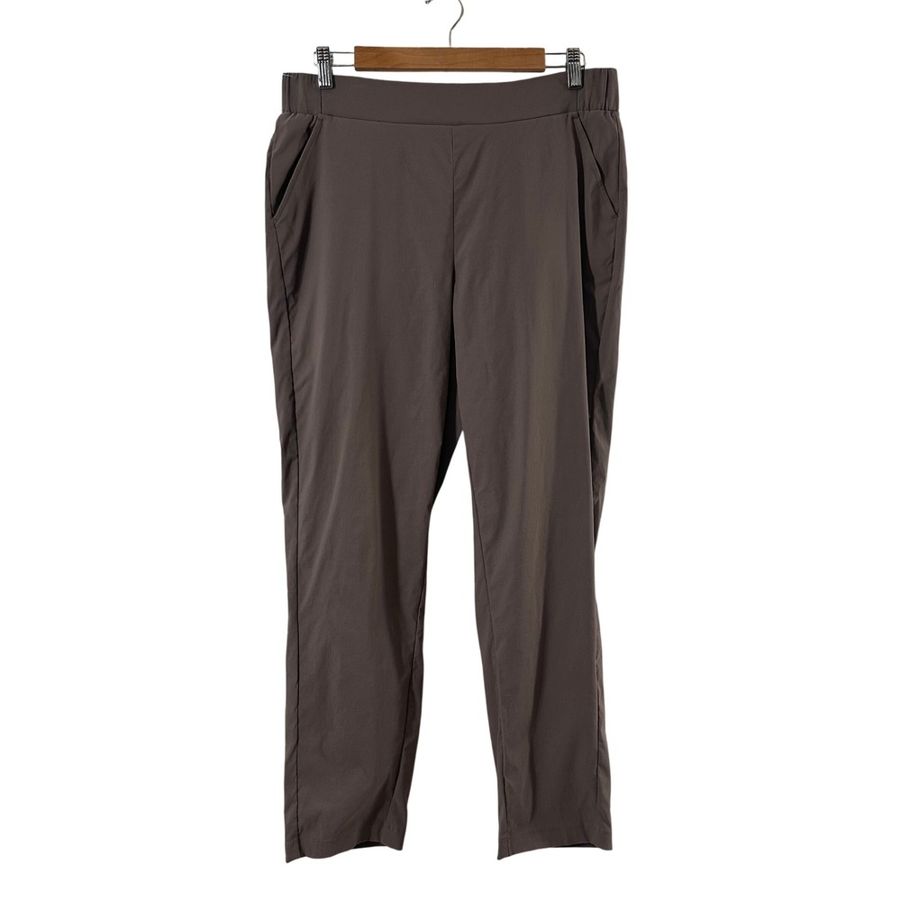 Modern Ambition Womens Taupe Recycled Nylon Stretch Pull On Tapered Pants Size L